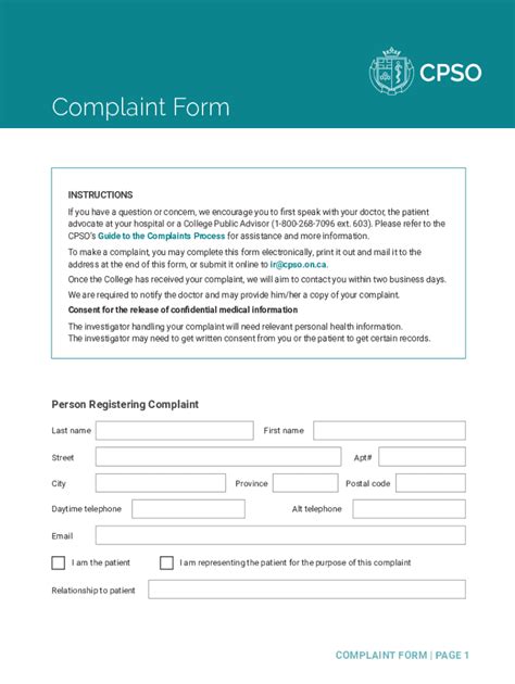 cpcso|cpso file a complaint.